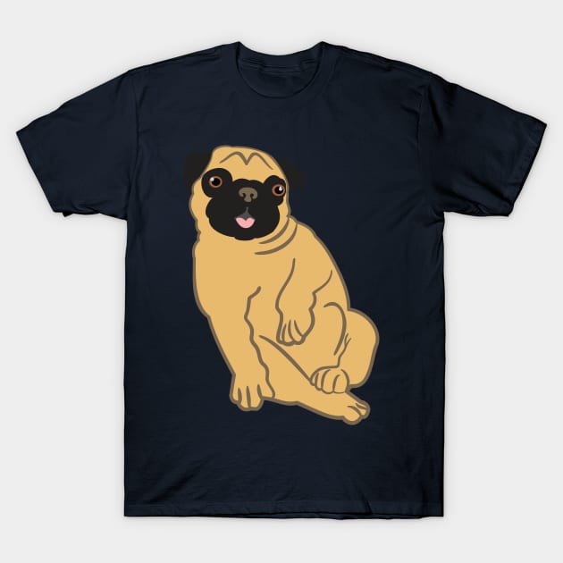 Adorable Fawn Pug T-Shirt by evisionarts